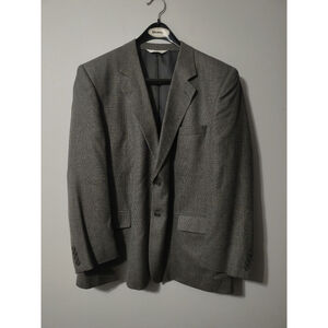 Men's VERSINI Dark Gray Regular Fit Sport Coat Wool Silk Blend Blazer 46R